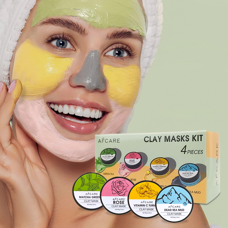 4 Pcs Clay Face Mask Set - Tur - Green Tea Cleansing Clay Mask ulasan dan harga