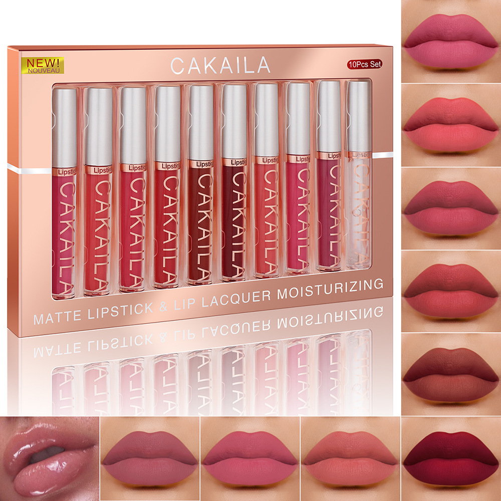 4pcs/10pcs/set Nude Lip Gloss  - Matte Velvet Lip Tint Long Lasting ulasan dan harga