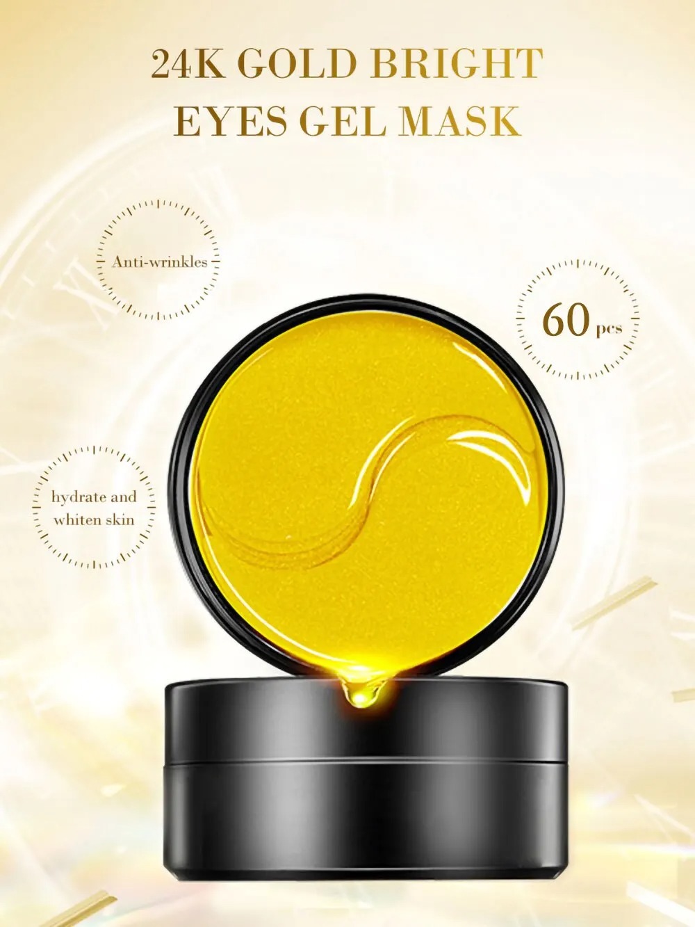 60pcs Golden Moisturizing Eye  - Collagen Under Eye Patches ulasan dan harga